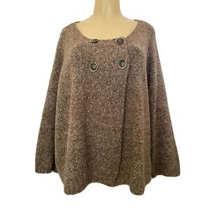 360 Sweater Sweater Cardigan Brown Double Breasted Long Sleeve Oversized…